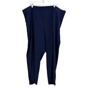 Athleta Brooklyn Ankle Pants Navy Blue Lightweight Pull-On Stretch Women Size 26
